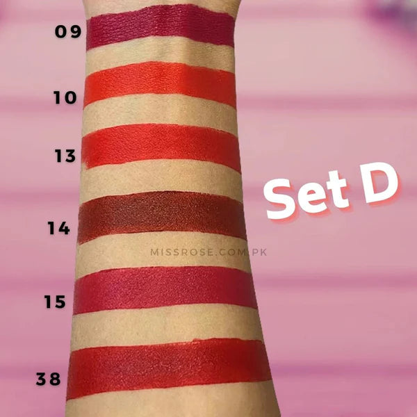 MISS ROSE 3D Mineral Lipstick pack of 3 - Mineral-enriched formula with long-lasting vibrant color and dimensional beauty finish
