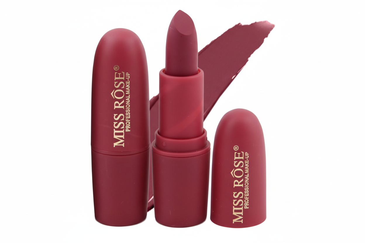 MISS ROSE Matte Lipstick Set - Bold matte finish with rich color swatch, long-lasting moisturizing formula

