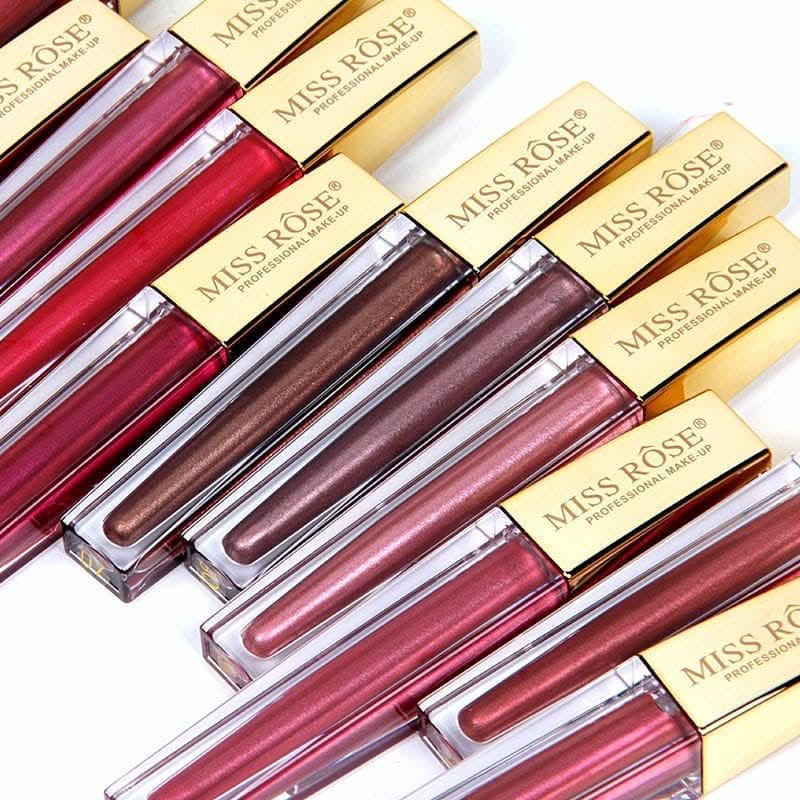 MISS ROSE Metallica Lip Gloss - Dazzling metallic finish with long-lasting wear and nourishing formula for bold luminous lips
