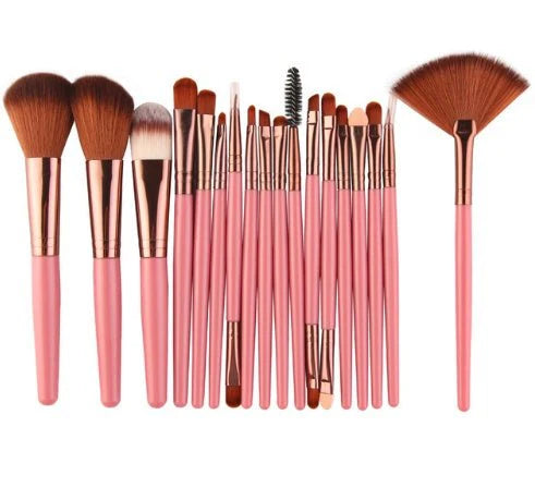 CROSS BORDER for Mange 18 Make-Up and Brush Suits with Fan-Shaped Makeup Tools