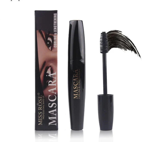 MISS ROSE Curling & Lengthening Mascara with packaging and brush - Dramatic volume and curl with long-lasting smudge-proof formula
