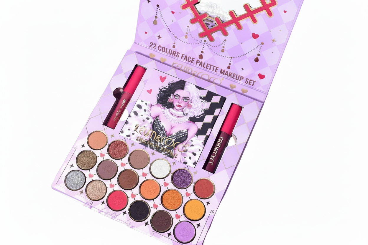 KEVIN & COCO Makeup Set - 22 colors face palette with luxury presentation and complete collection
