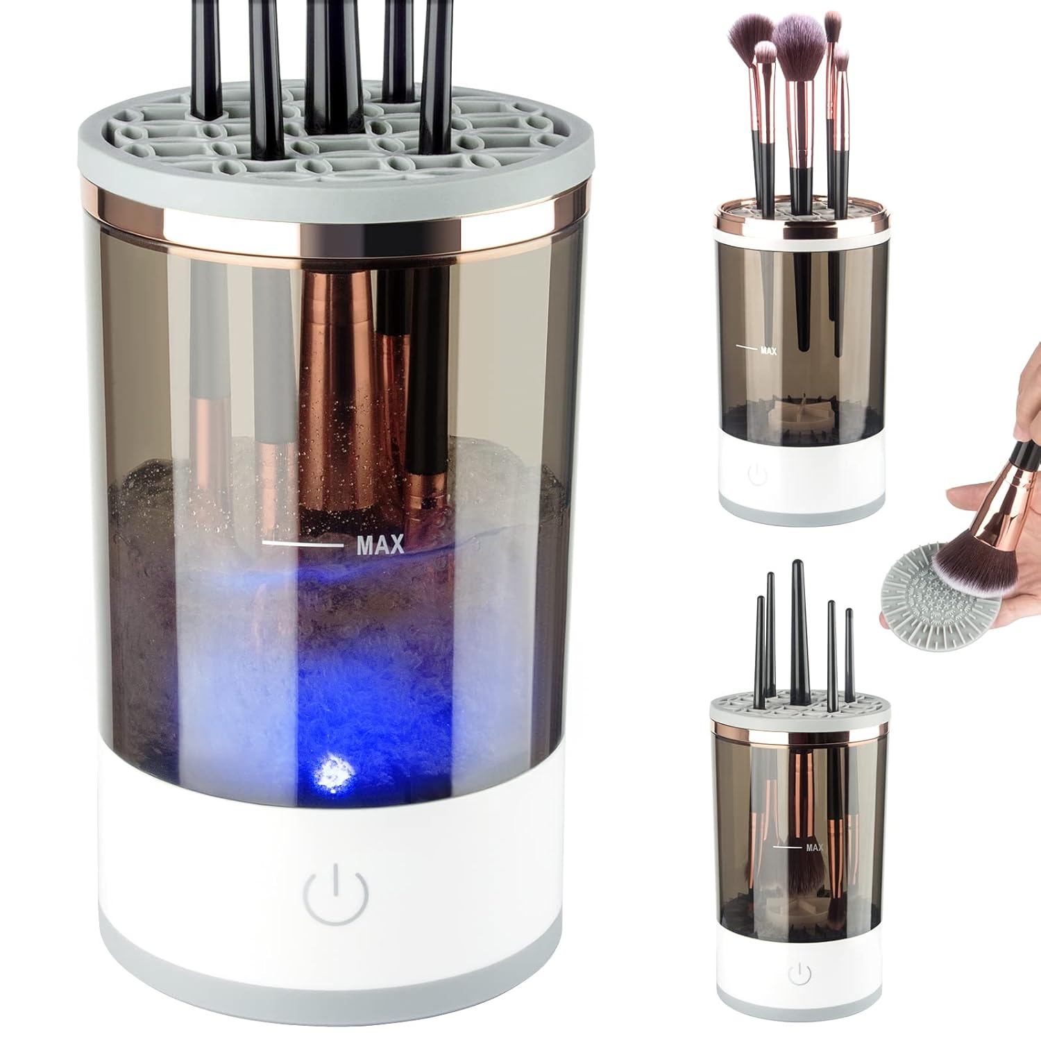 MAX Automatic Multi Brush Cleaner - Electric makeup brush cleaning device with sonic vibration technology
