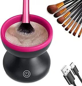 MINI MAKE UP Brush Cleaner - Compact electric makeup brush cleaning device with silicone bowl
