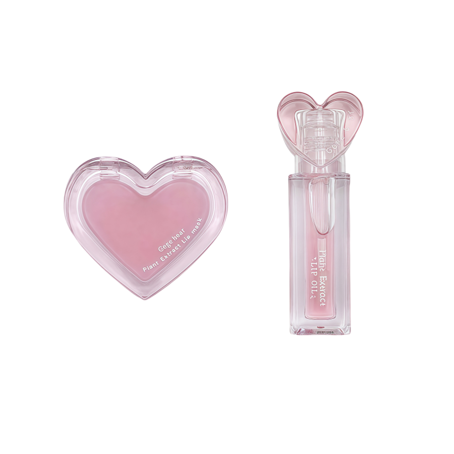 GEGE BEAR Lip Gloss & Blush - dual-purpose beauty essential with luminous color on white background
