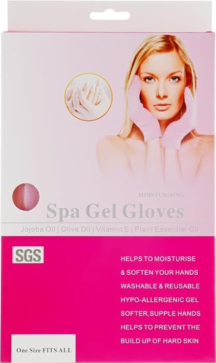 SGS SPA Gel Gloves packaging - Velvety-soft reusable gloves for intense hand hydration
